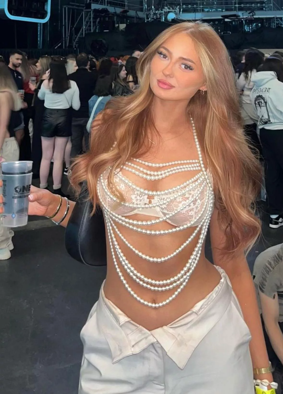 Guess the pearls hide the bra 