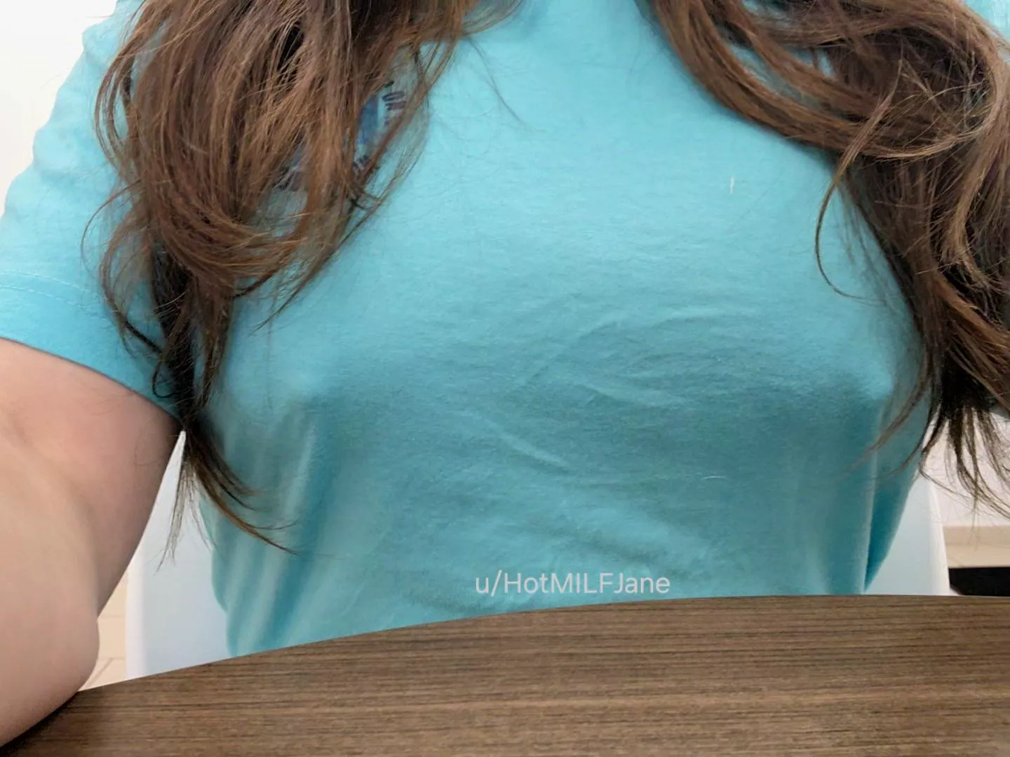 My hard nips were so obvious in the waiting room. Several people noticed them. 