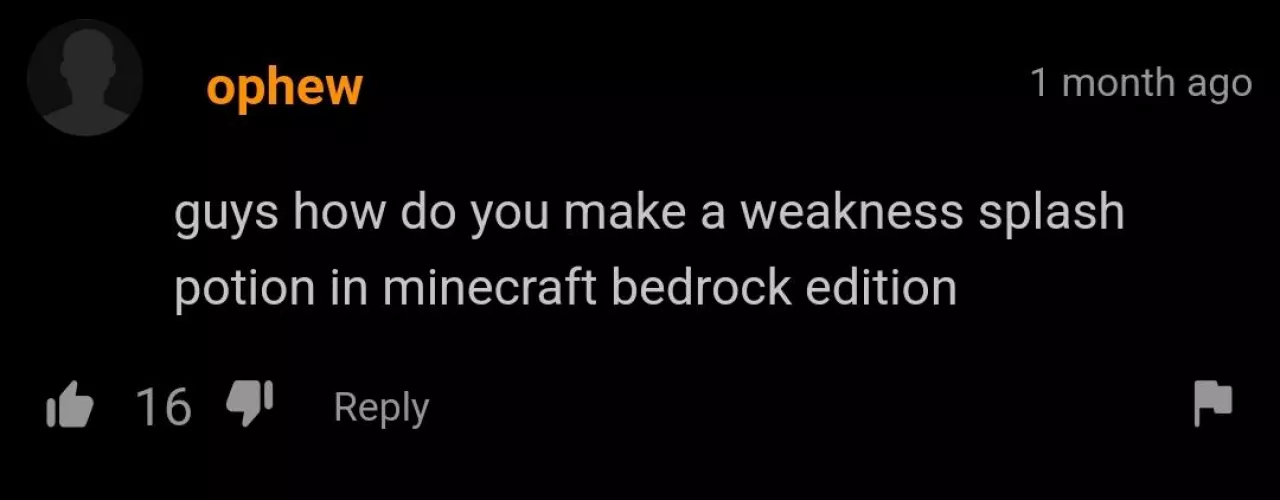 1 Fermented Spider Eye, 1 Water Bottle, 1 Brewing Stand, 1 Blaze Powder, 1 Gunpowder, and 1 Crafting table
