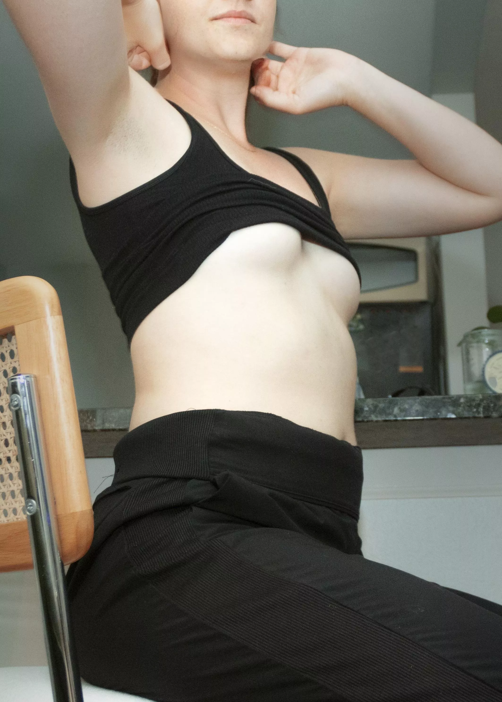 casual crop slip up [f]