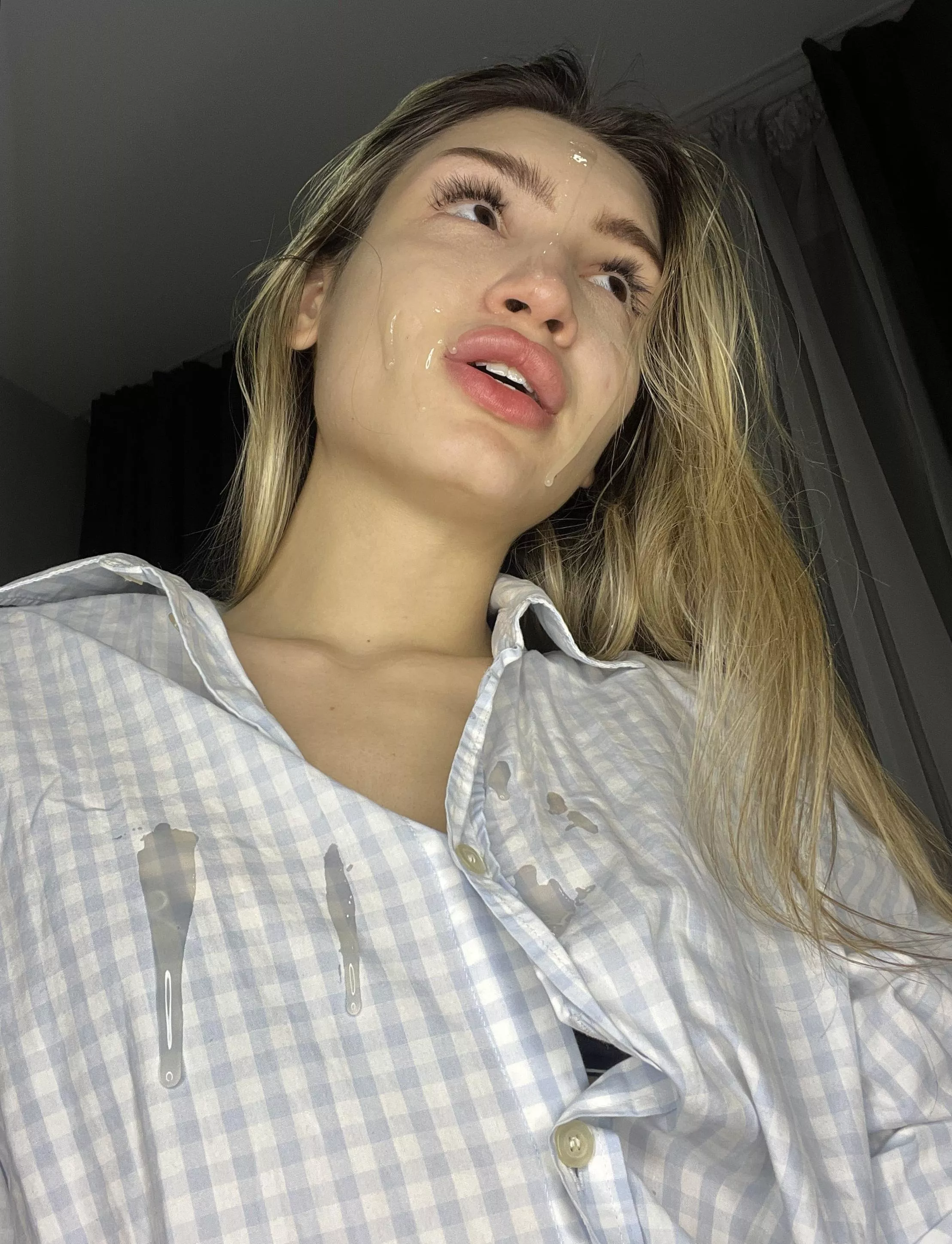 Cute blonde loves anal and cum