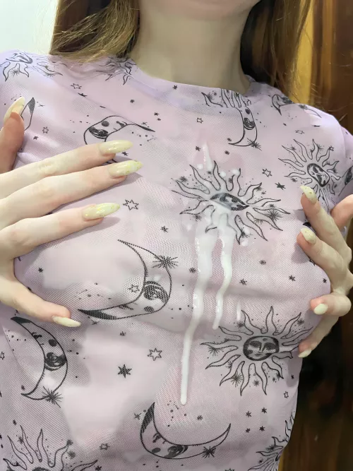 I get really horny again when you cum on my tits.