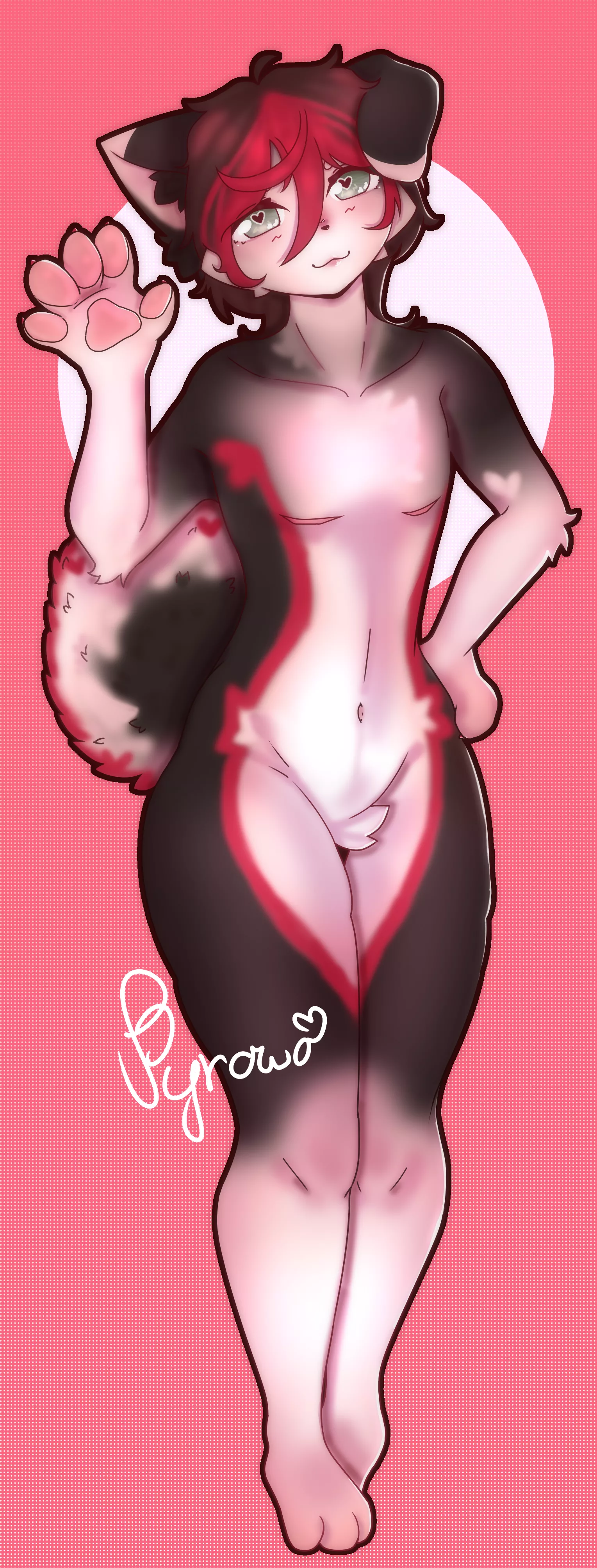 im finally done with designing my fursona!! im so happy!!:3 (art by me)