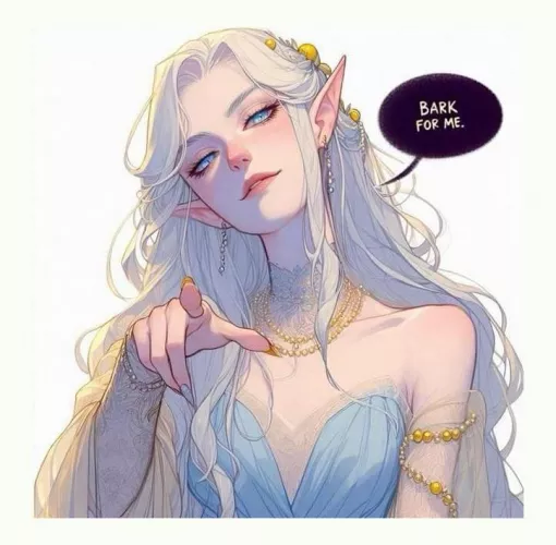 “It’s time I remind hou of the inferiority of the mortal races. Down like the dog you are, slave.”