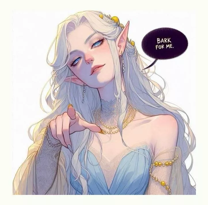 “It’s time I remind hou of the inferiority of the mortal races. Down like the dog you are, slave.”