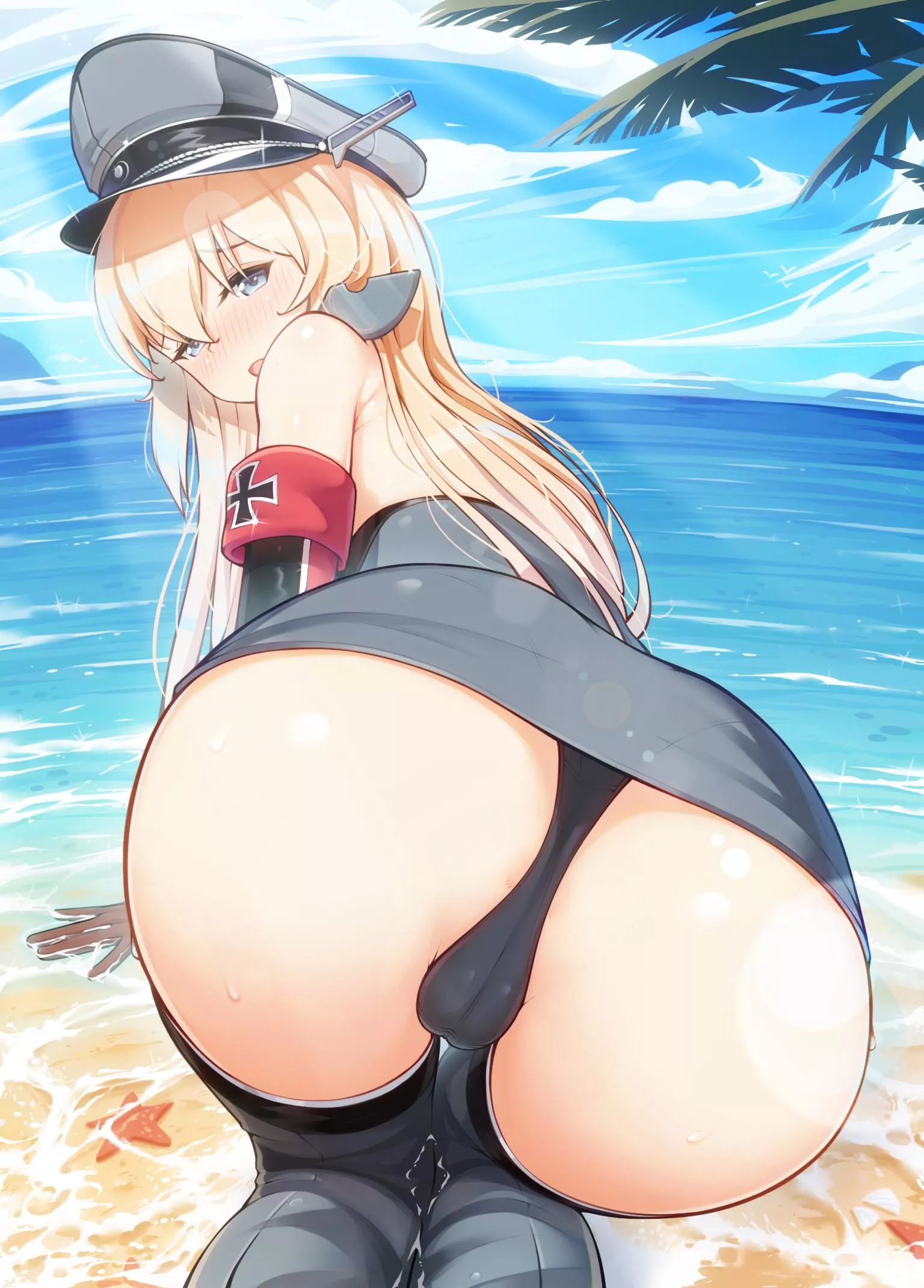 Shy Bismarck offering her ass [Azur Lane]