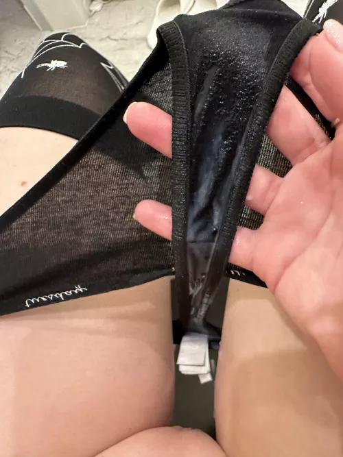 The panties are so wet you can wring them out.
