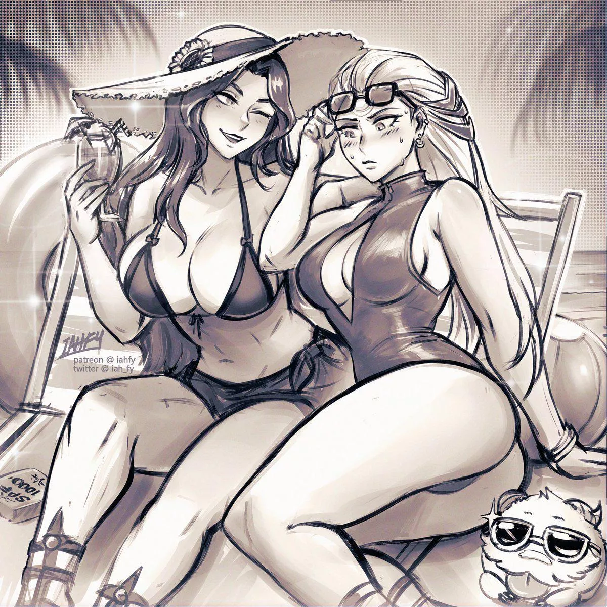 Leona and Diana at the Beach. (iah_fy)