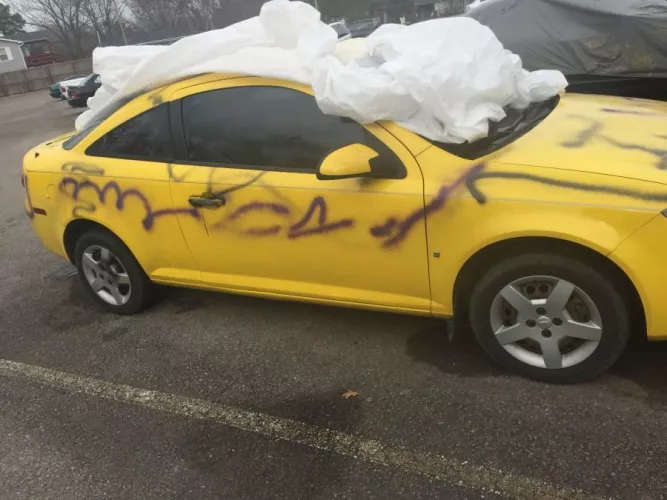 Whoever had the audacity to vandalize this brand new expensive sports car, know that my Cadets and I will stop at nothing to find you and bring you to justice for your crime 😏