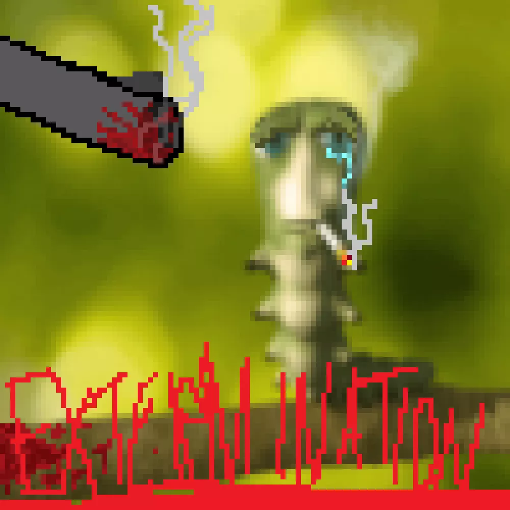 Extermination, joke album cover I made (background image is something I did not make)
