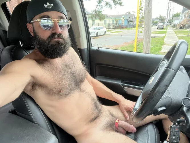 Another nude driving pic