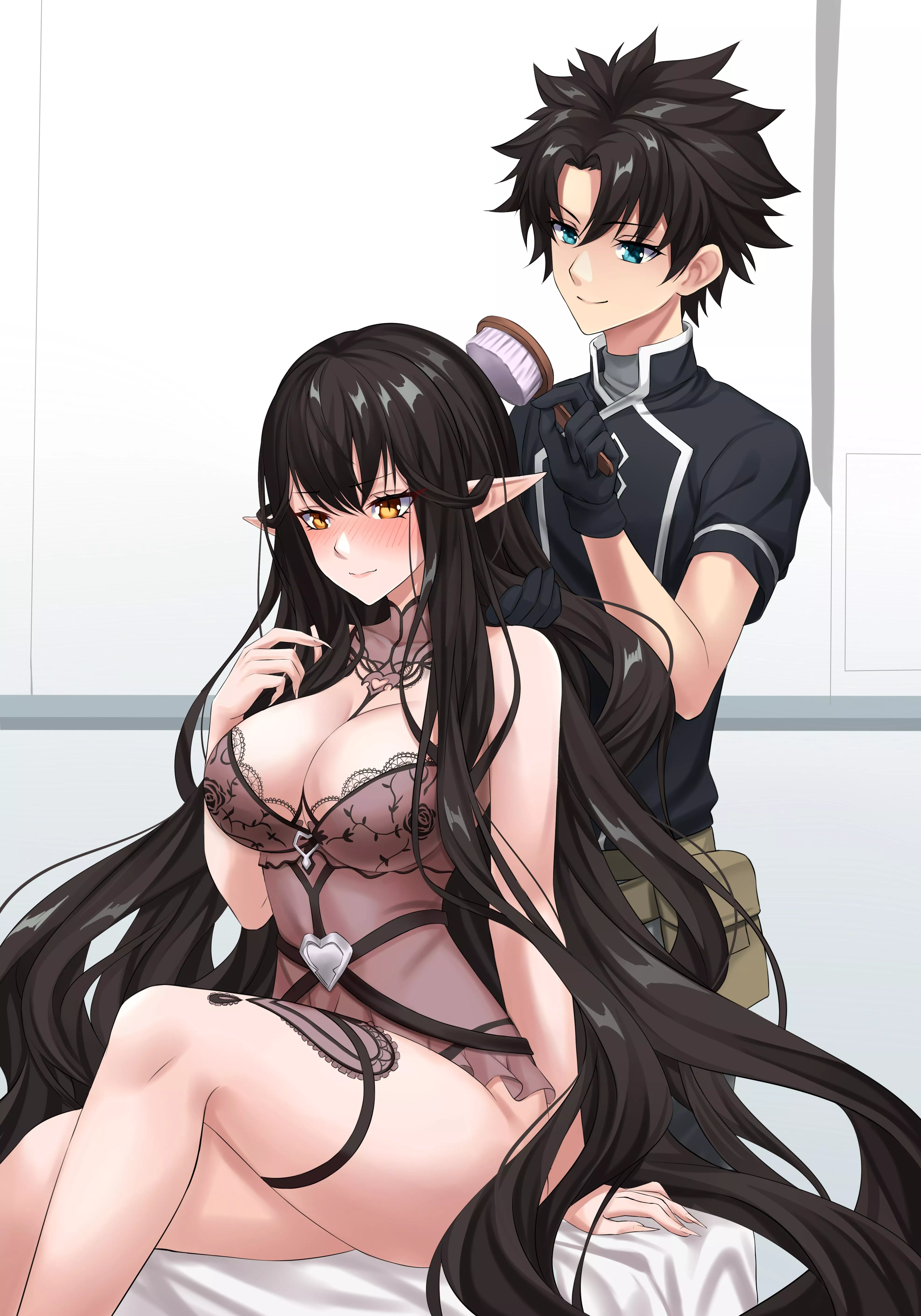 Brushing Semiramis hair