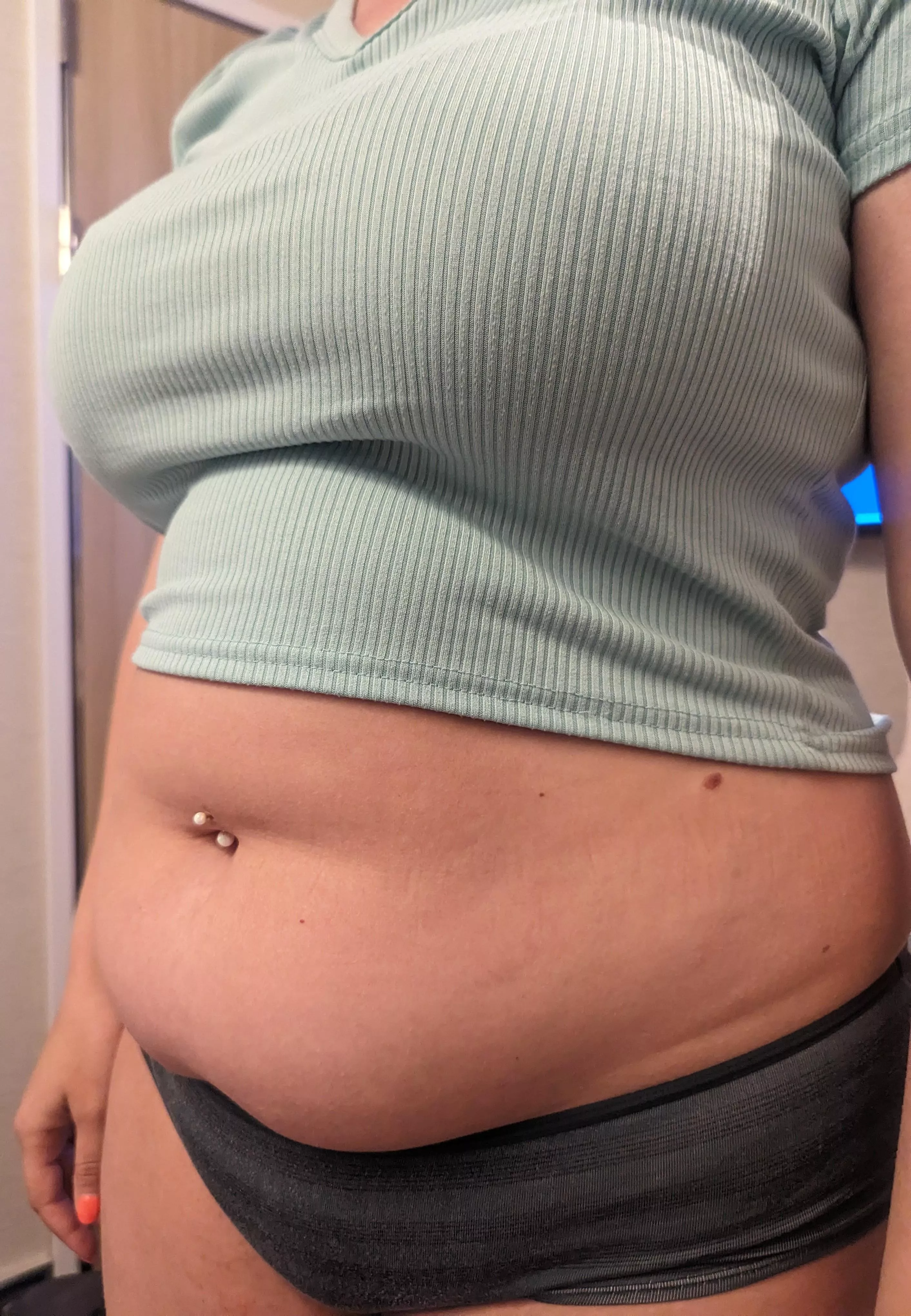 getting rounder, I'll probably have stretch marks soon 😅