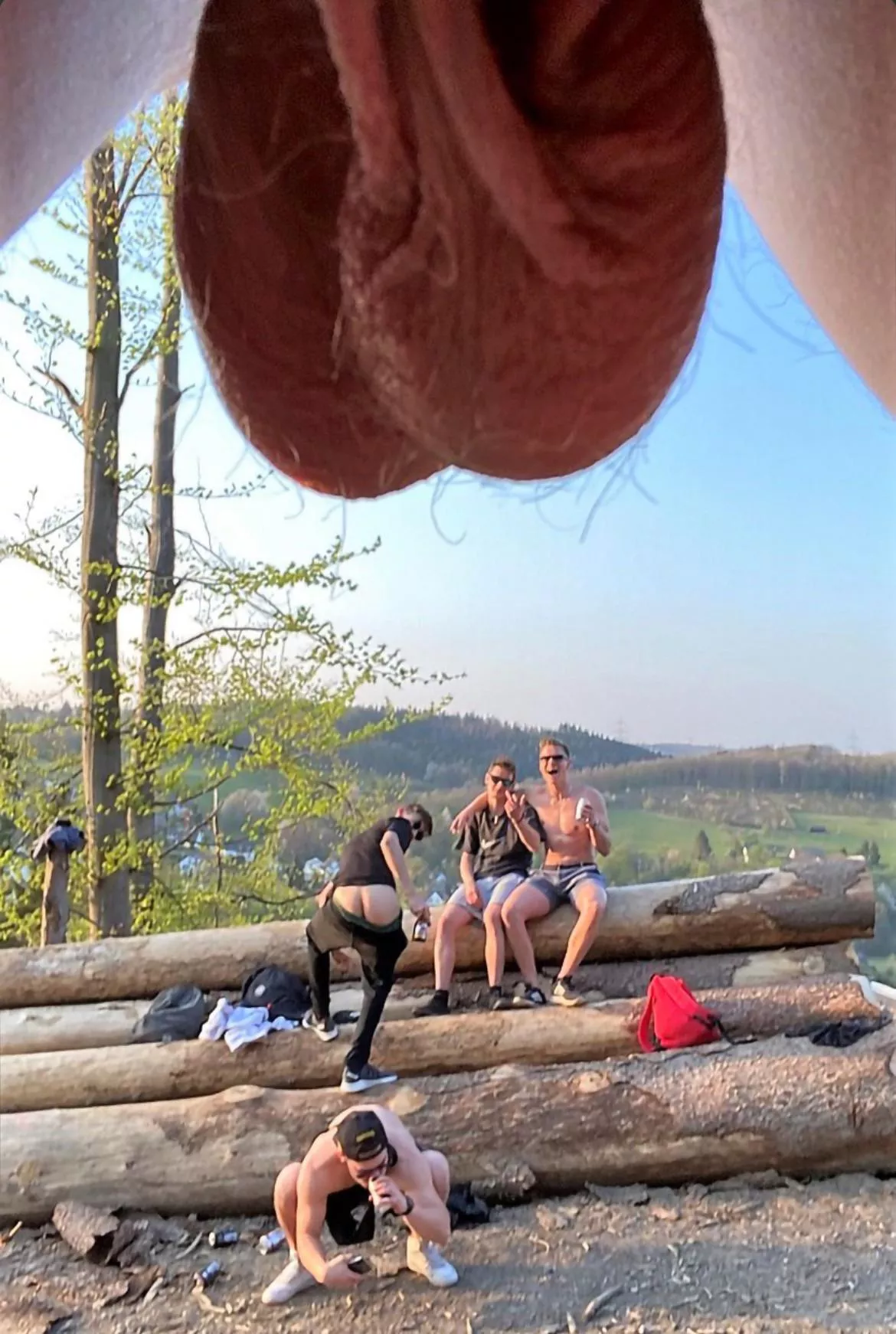 Group photo with the boys hanging out