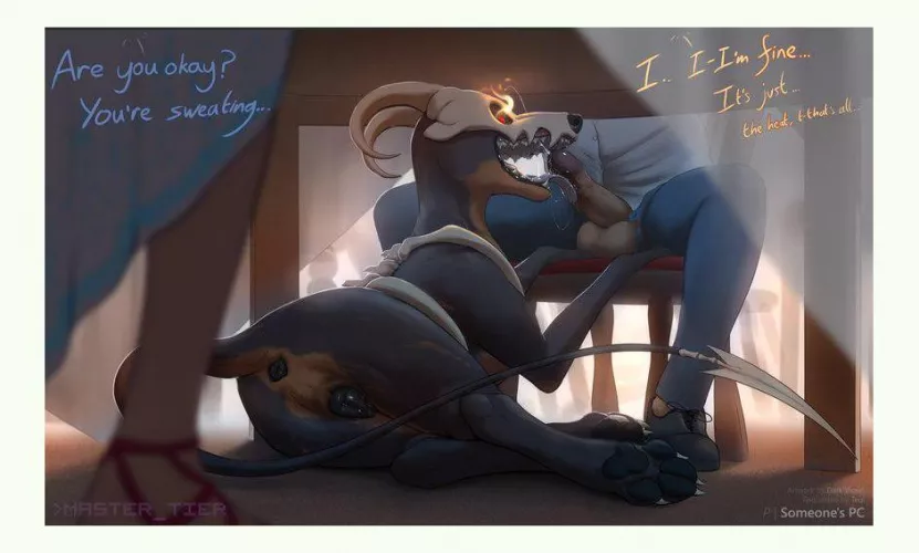 Houndoom unfer the table~ [FM] (dark violet)