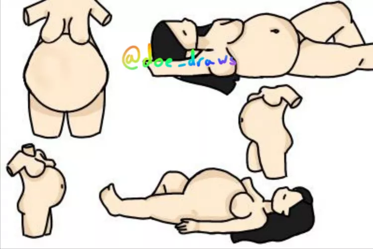 {Image} Smallet tummy post vore (doe_draws)