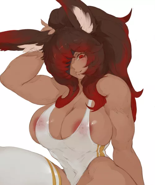 Massive bunny girl, art by me [Original]