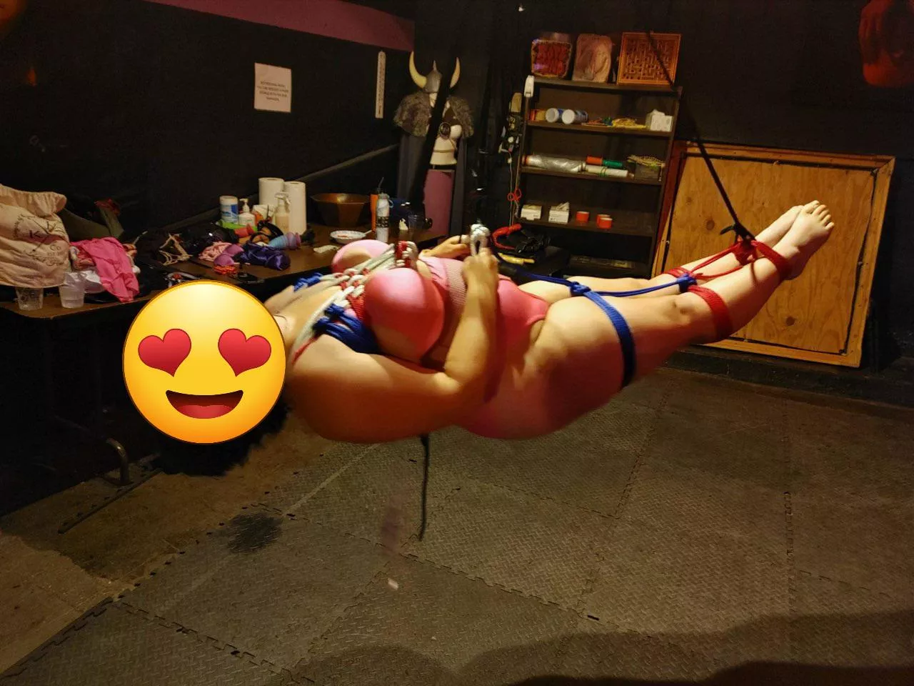 Red white and blue suspention 