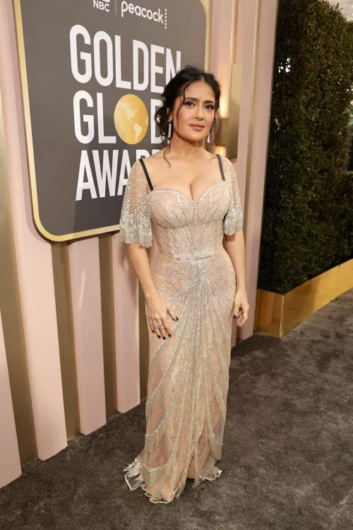 Salma Hayek. Those monsters are too much to contain