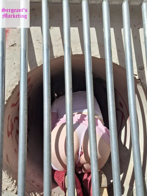 Showing off my butt plug by the road