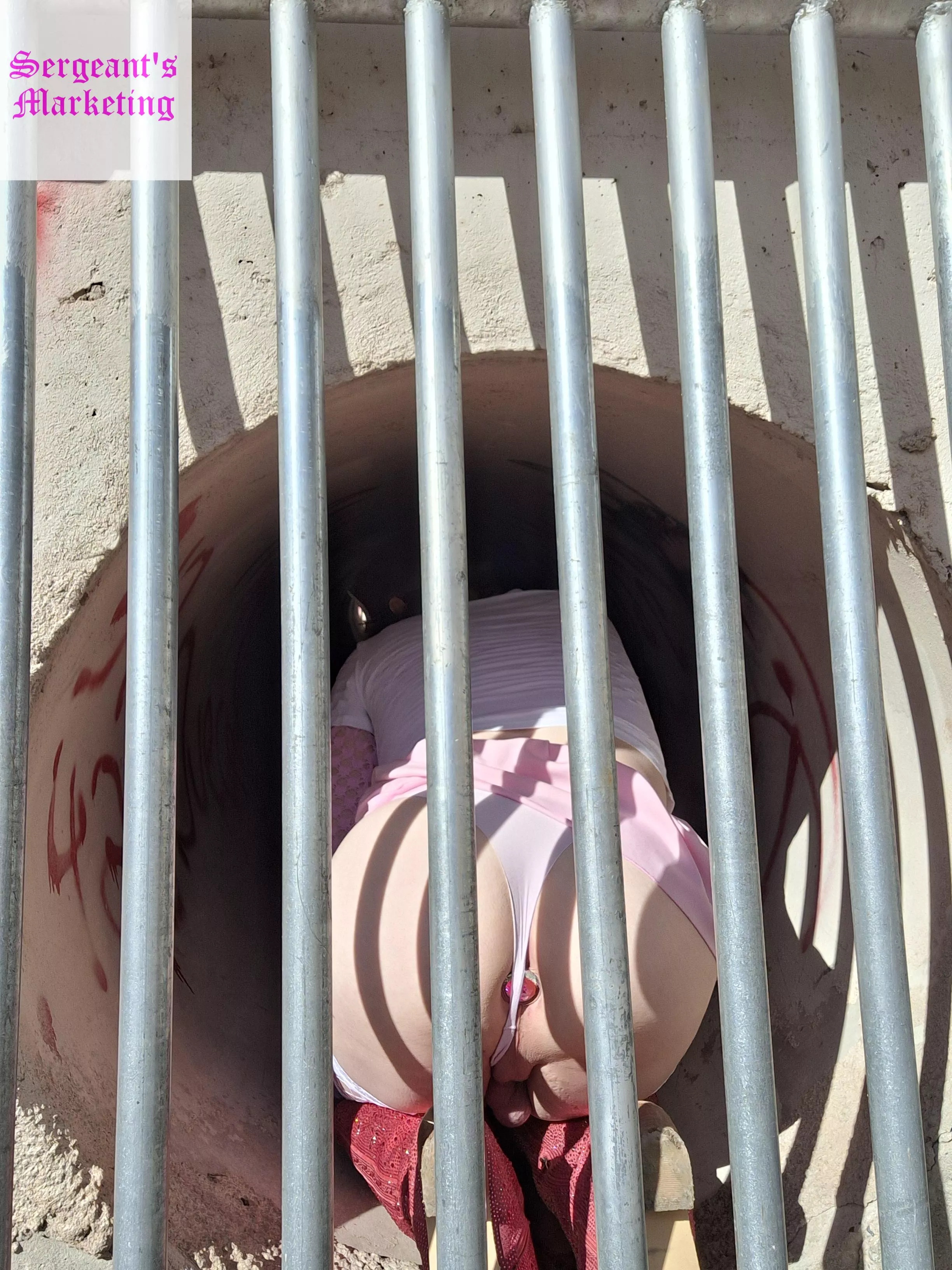 Showing off my butt plug by the road