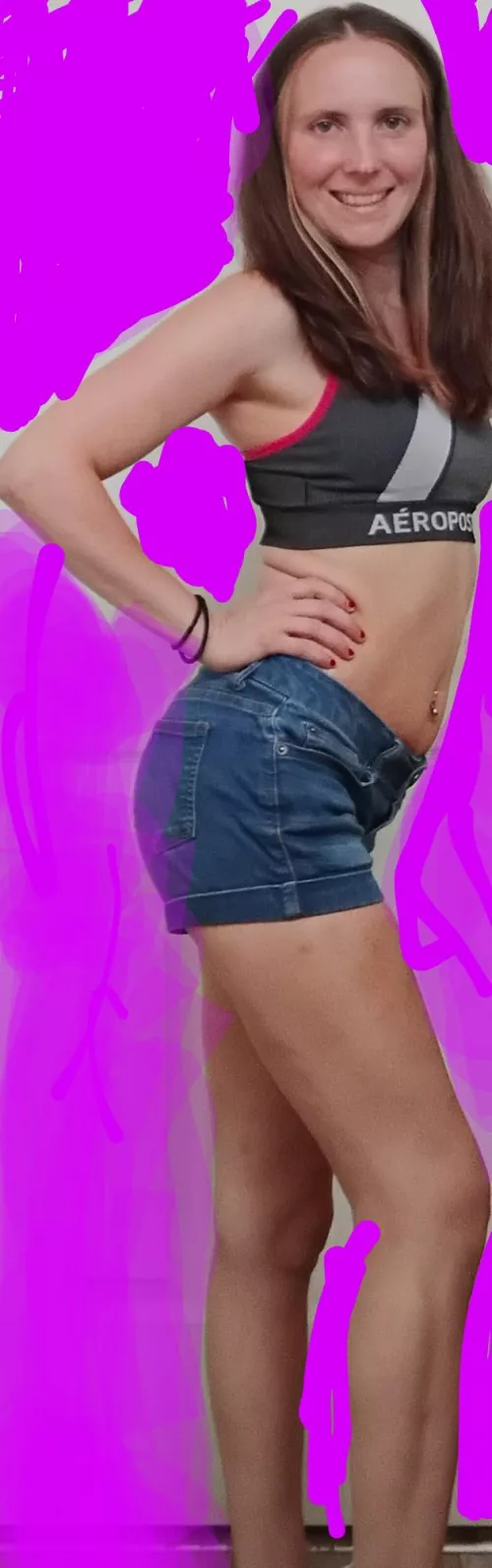 Working out in jean shorts!