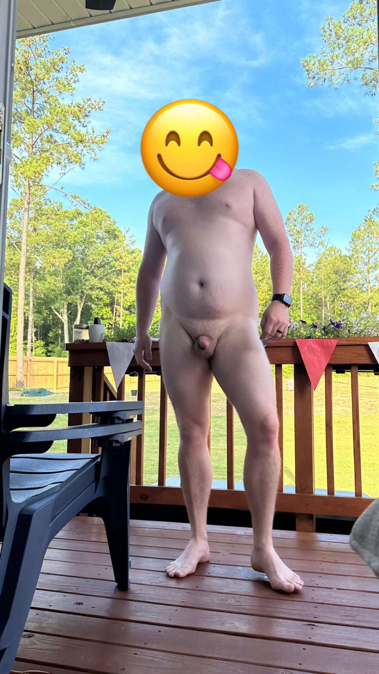 I hope my neighbors don’t mind if I enjoy my morning coffee out back!