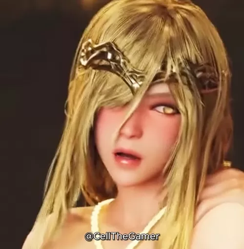 LF Color Source: Elden ring Shadow of the erdtree, marika, tarnished, hand on shoulder 