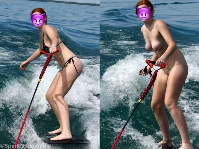 Surfing naked so everyone can see how fun I am