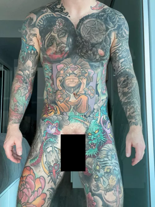 A handful of tattoos and a rectangle