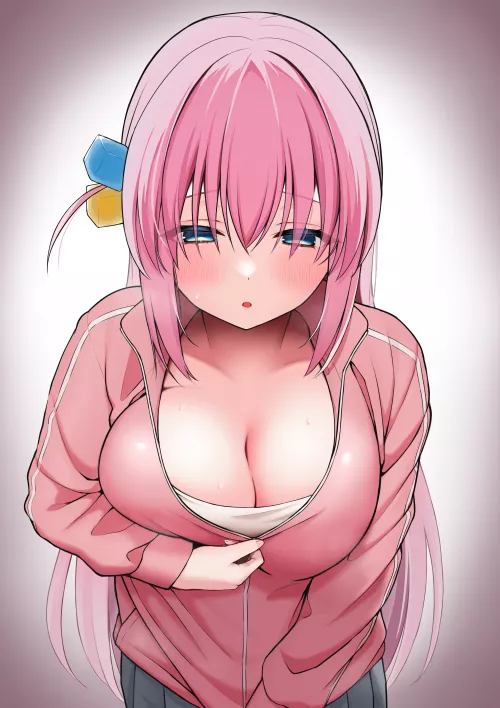 Bocchi Trying To Zip Up Her Jacket (Bocchi The Rock)