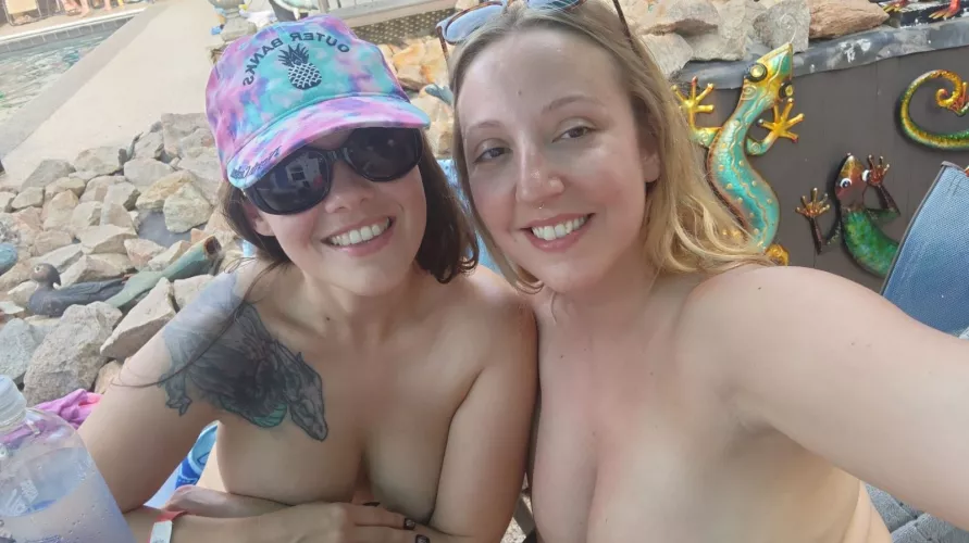 Just us two girls hanging out by the pool