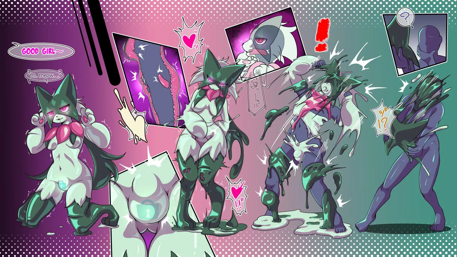 Meowscarada Trap by Tamanezumi (Pokemon Feminization Latex Nulge)