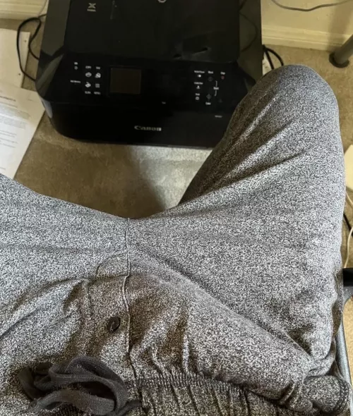 Another day at the home office with my big fat bulge ;)