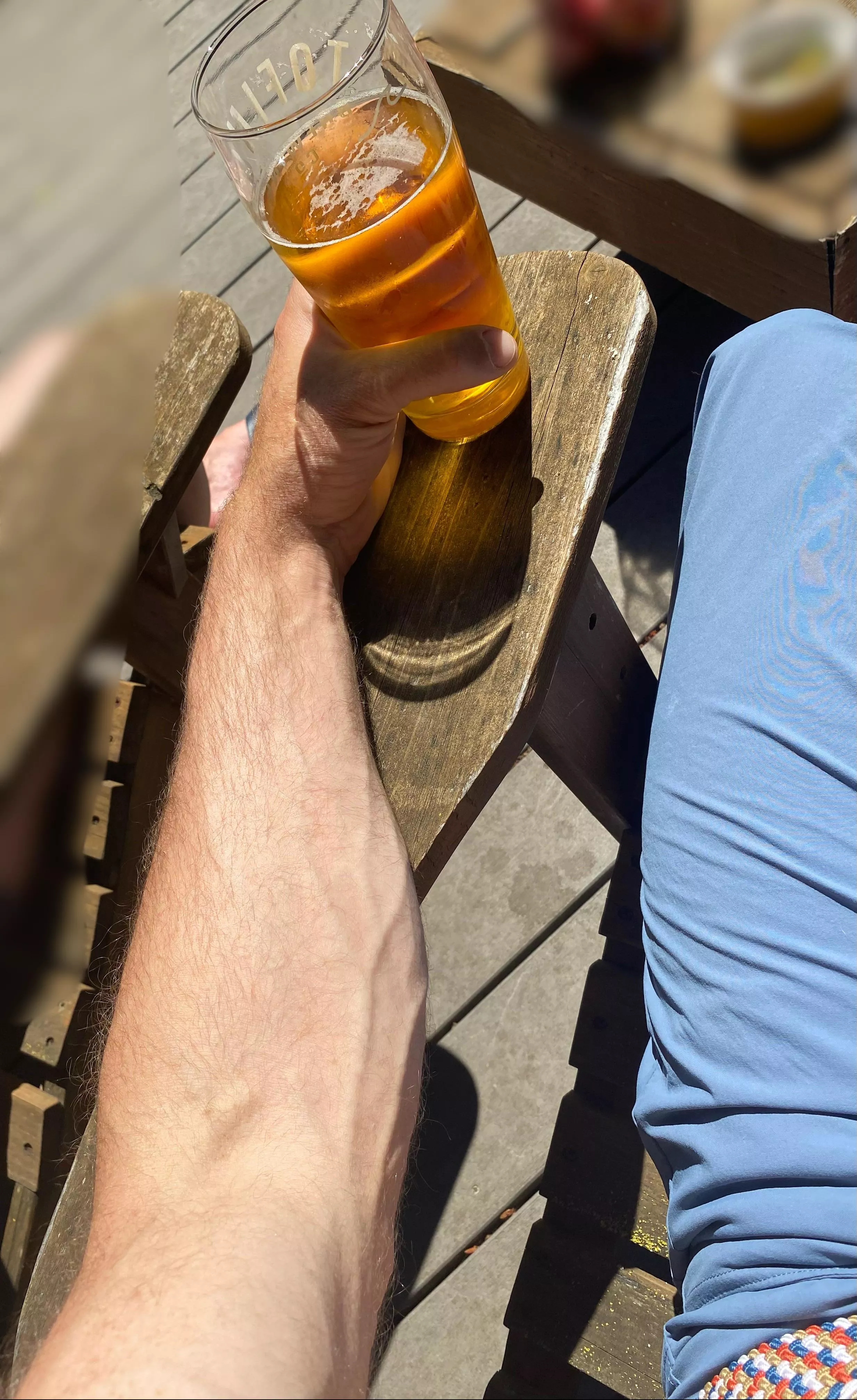 Grabbing that beer like it owes me money. It’s too hot out here!