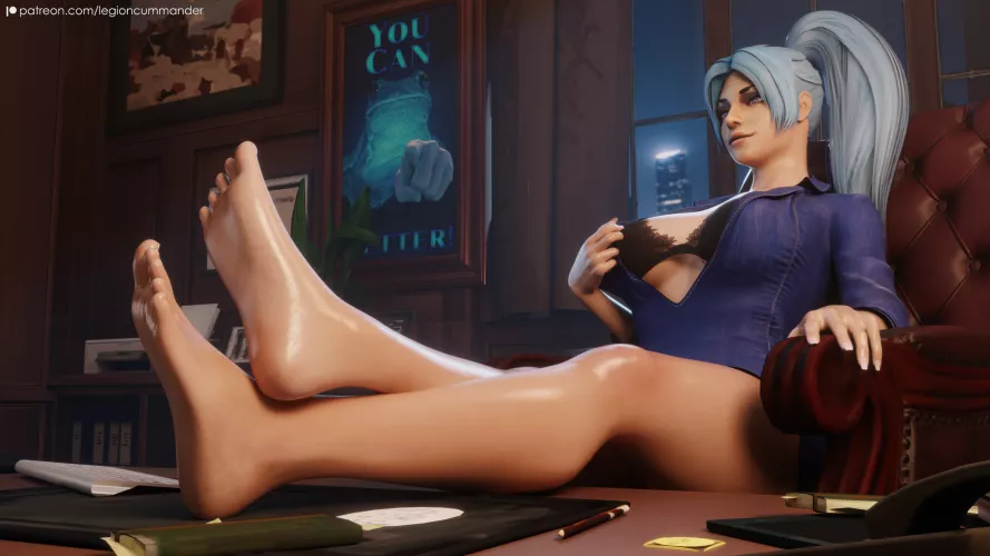 Luna in her office [Dota 2] (legioncummander)