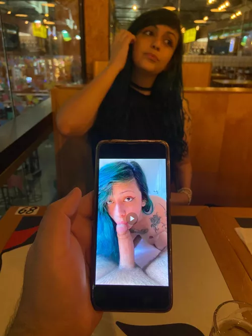 Metal girl having fun in dinner :3