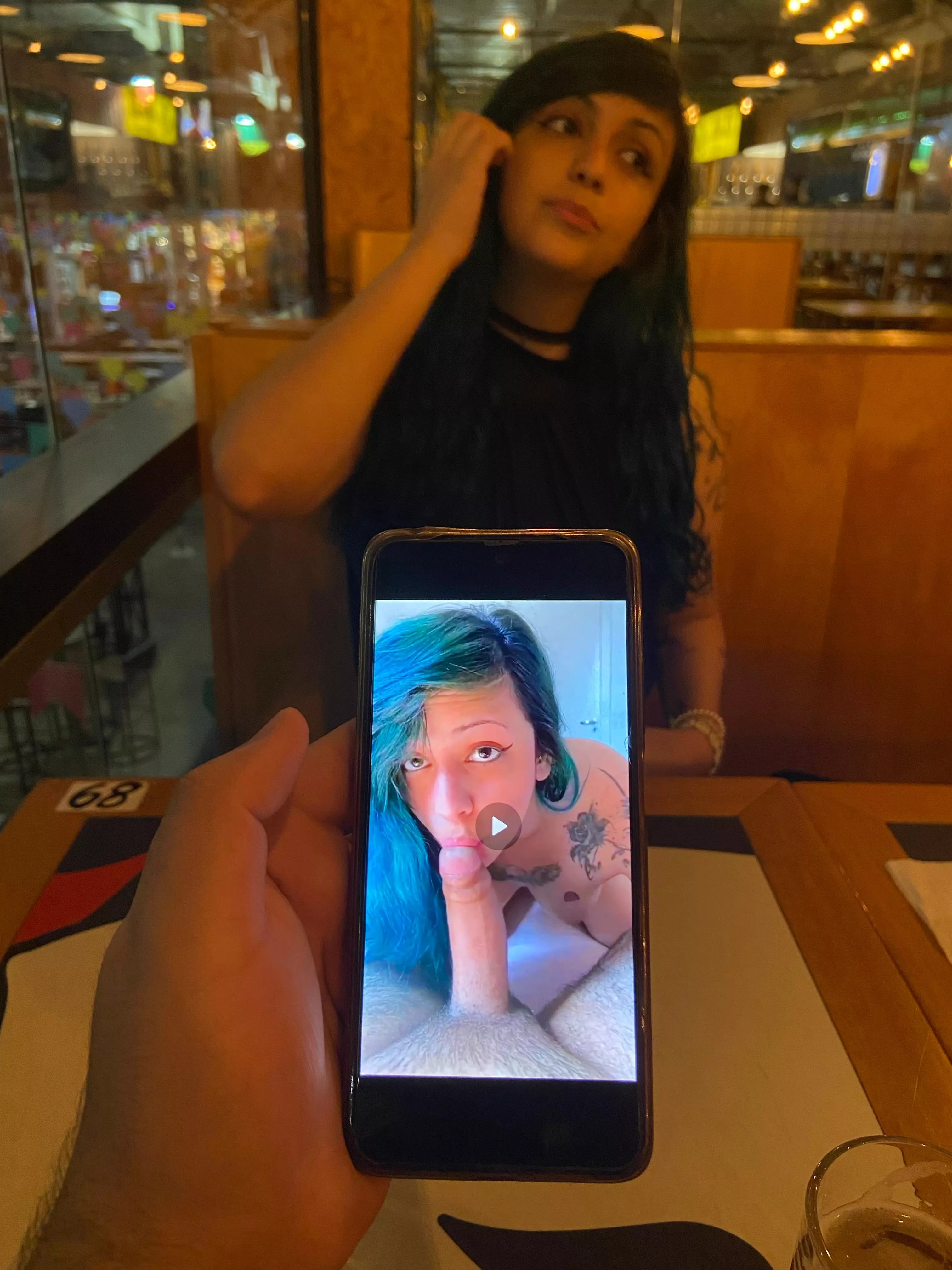 Metal girl having fun in dinner :3