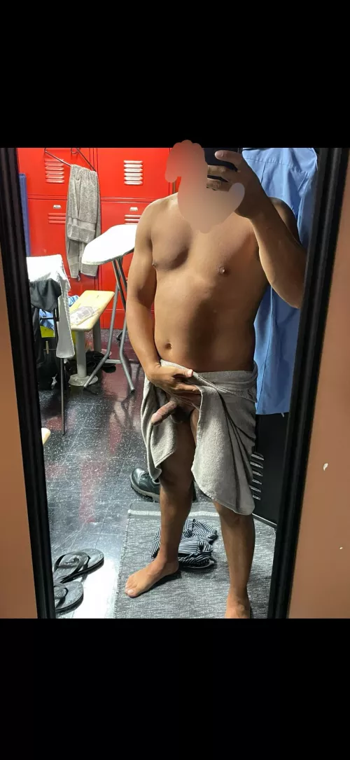 Quick shower at with with a pic