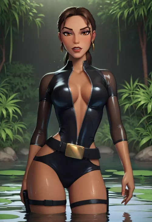 Classic Lara in the jungle (ai)