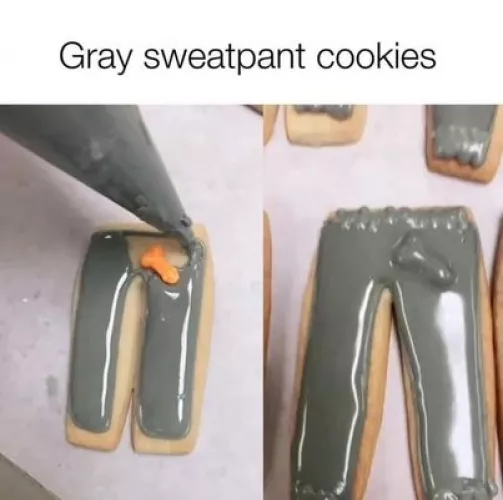 Gray sweatpants cookies 