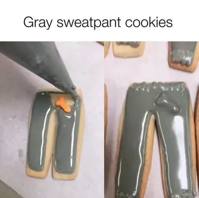 Gray sweatpants cookies 