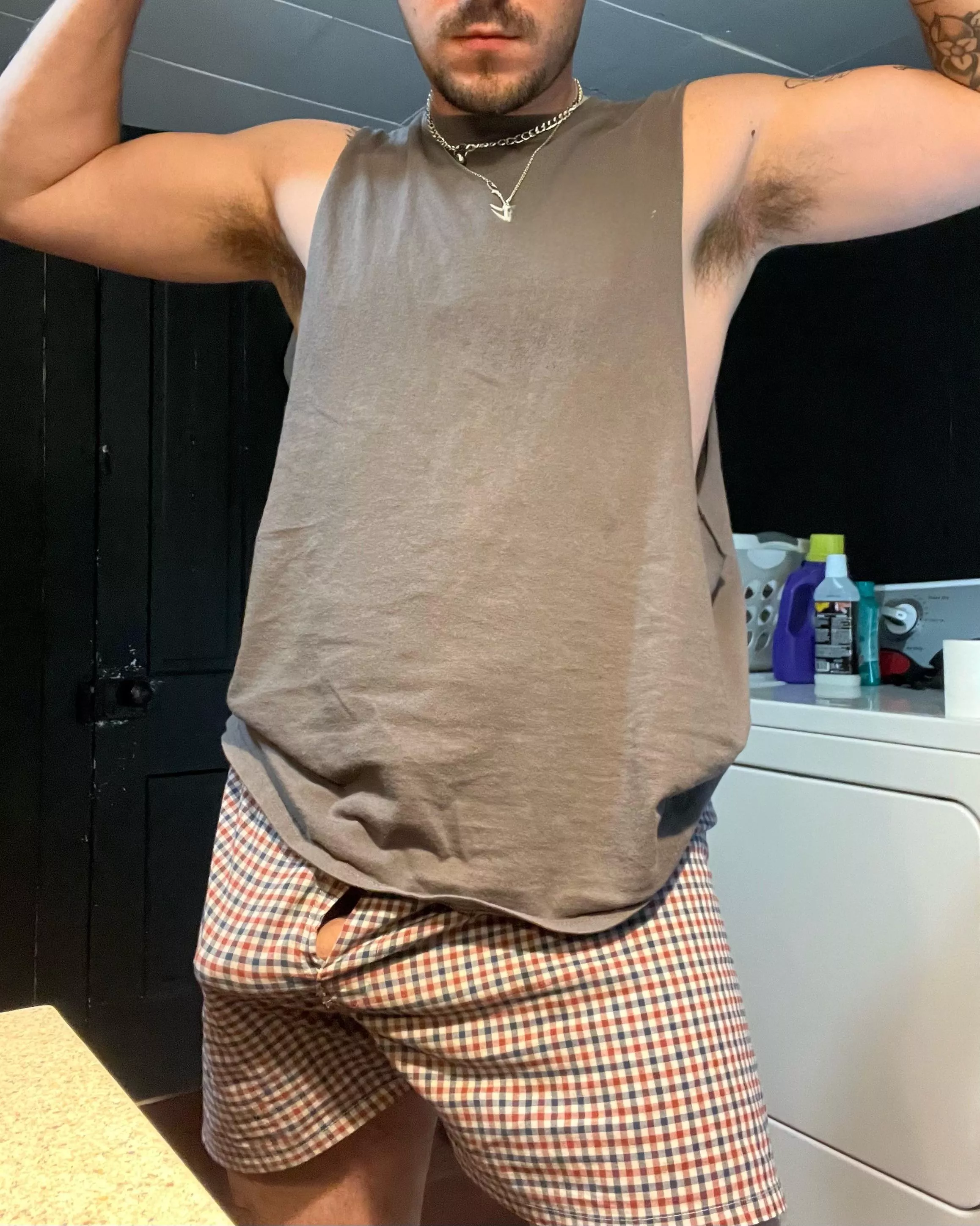 Love the way my cock hangs in old boxers
