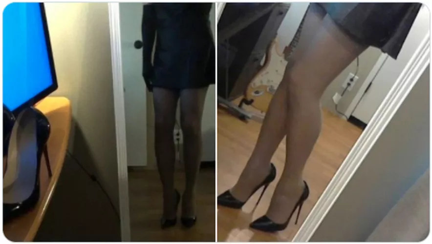 A glimpse of stocking tops is such a turnon, isn't it?