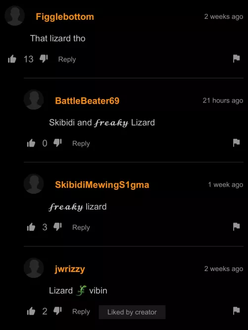 There was a lizard in the BG