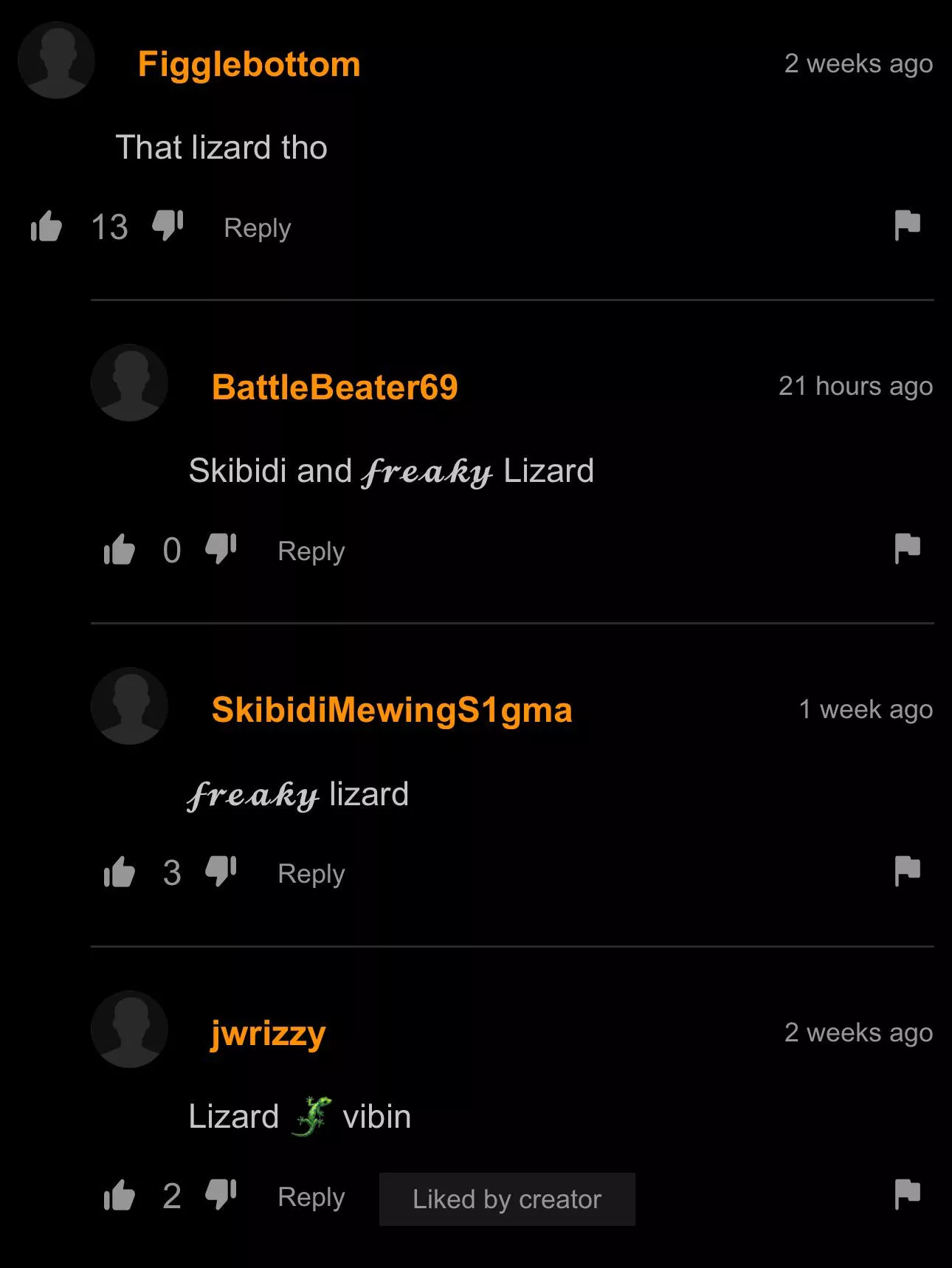 There was a lizard in the BG