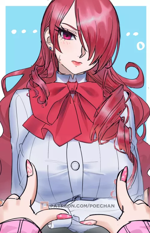 Yukari lining up for the field goal (Poechan_chan) [Persona 3]