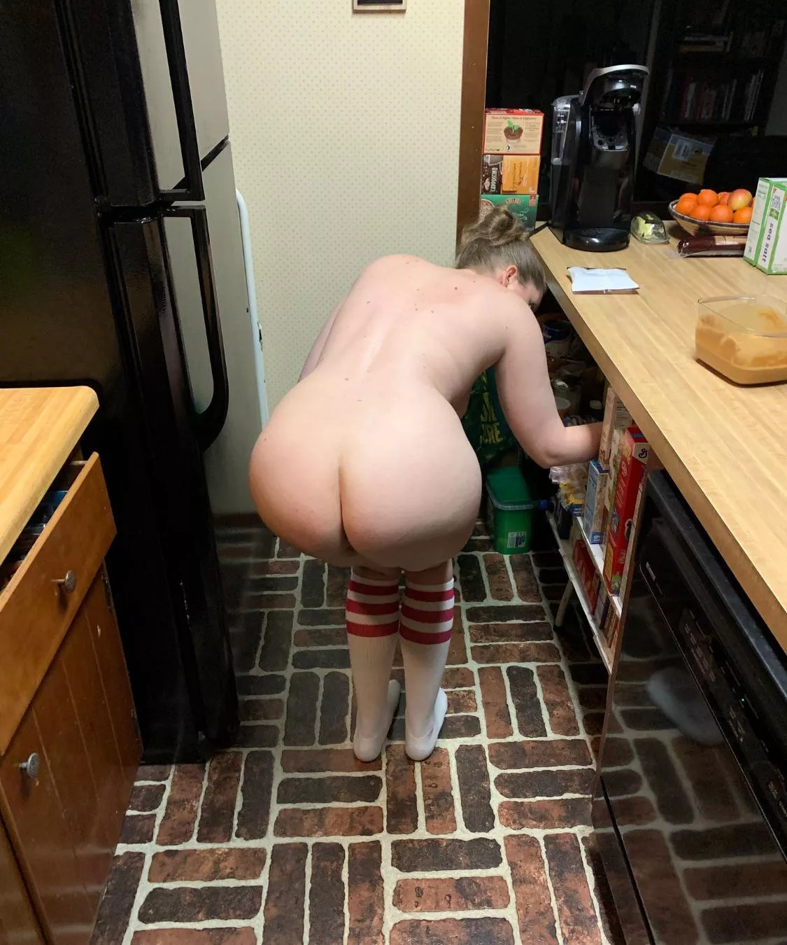 Caught her looking for a midnight snack (f)