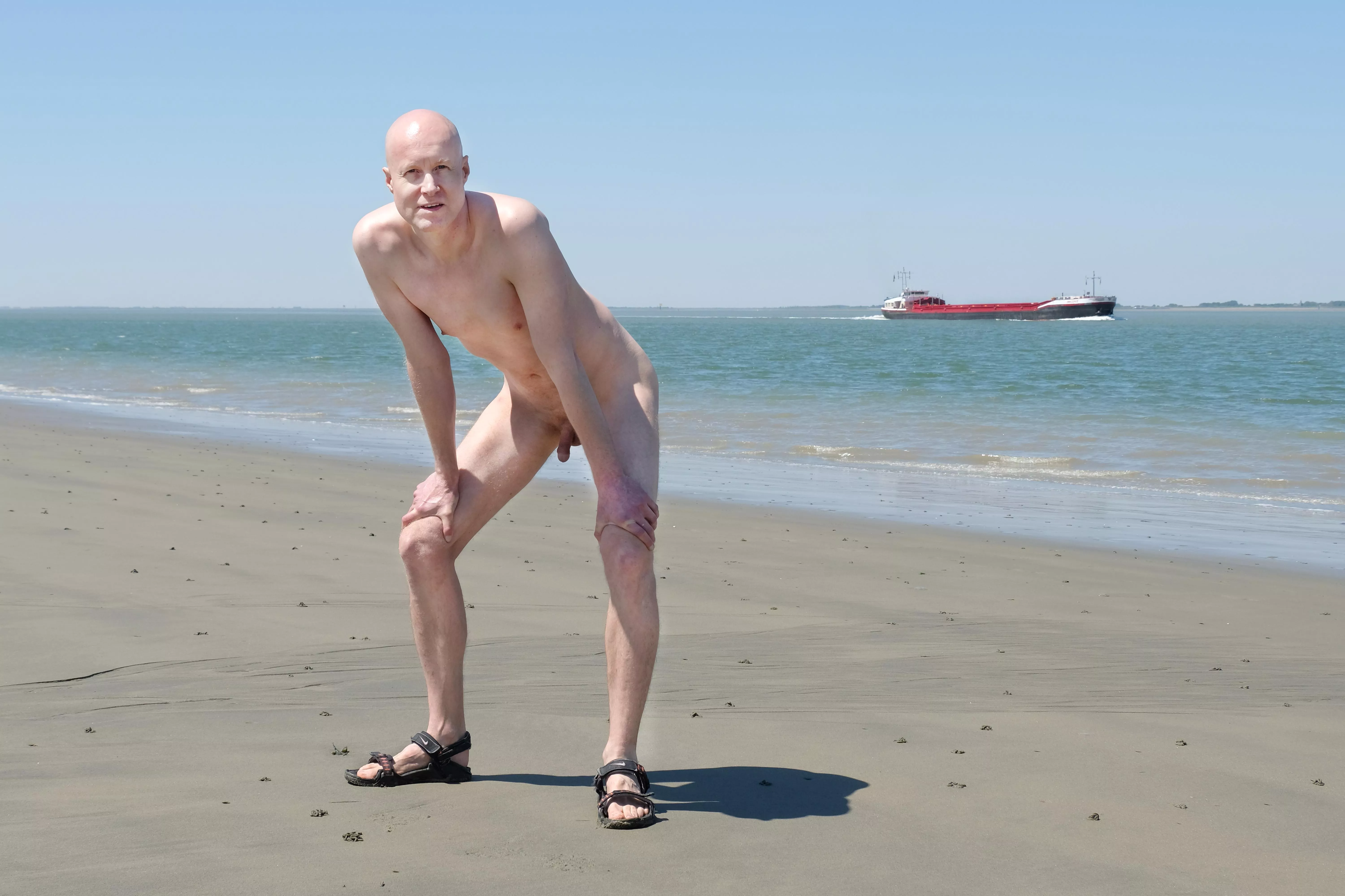 Me at a nudist beach in the Netherlands 😎