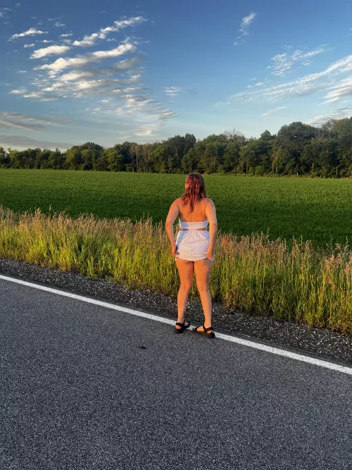 Sundress with no panties in the sun!